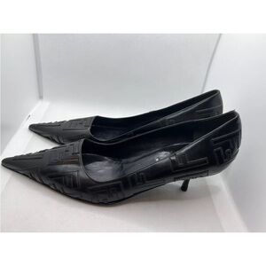 Fendi Monogram Women’s Black Leather Heels Shoes